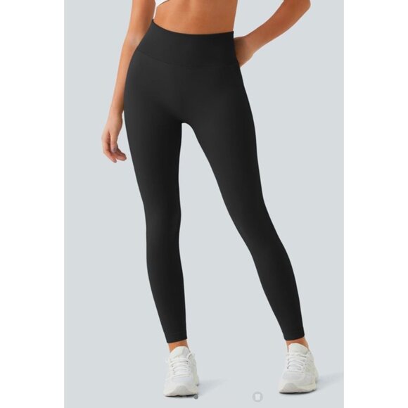 Halara Seamless Flow High Waisted Butt Lifting Leggings Sz Medium 7/8 Black Wome - Picture 7 of 7